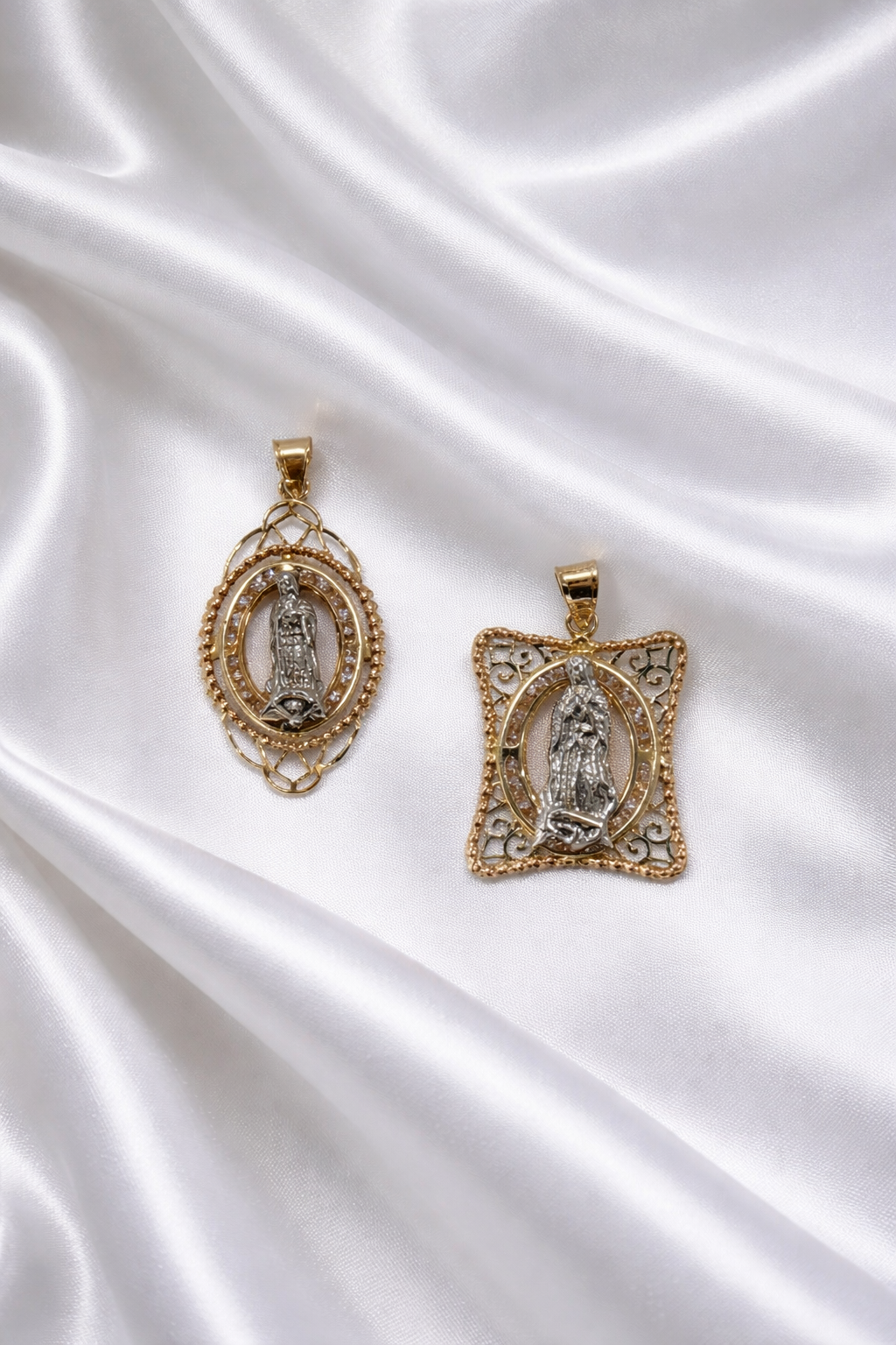 10K Virgin Mary swirl/line background desgin