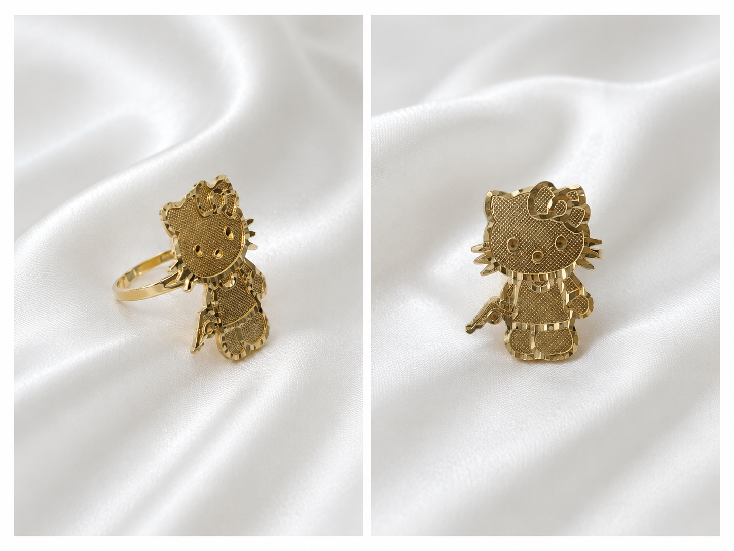 Large Hello kitty 10k ring