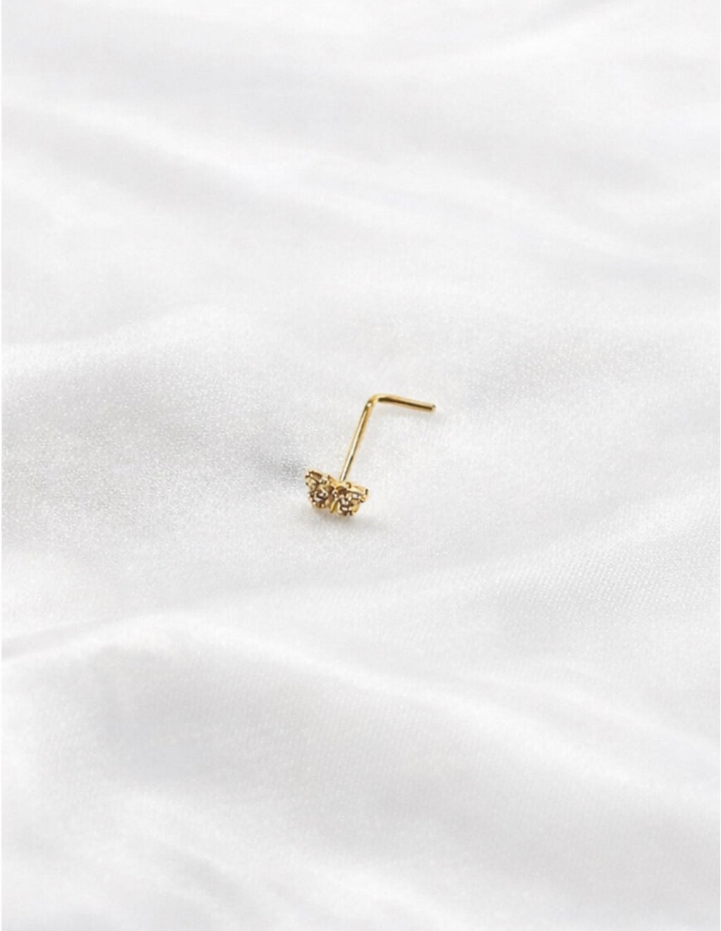 14K butterfly L shape nose jewelry